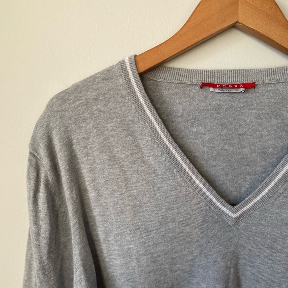 Mens Prada cotton vneck sweater - Picture 2 of 6